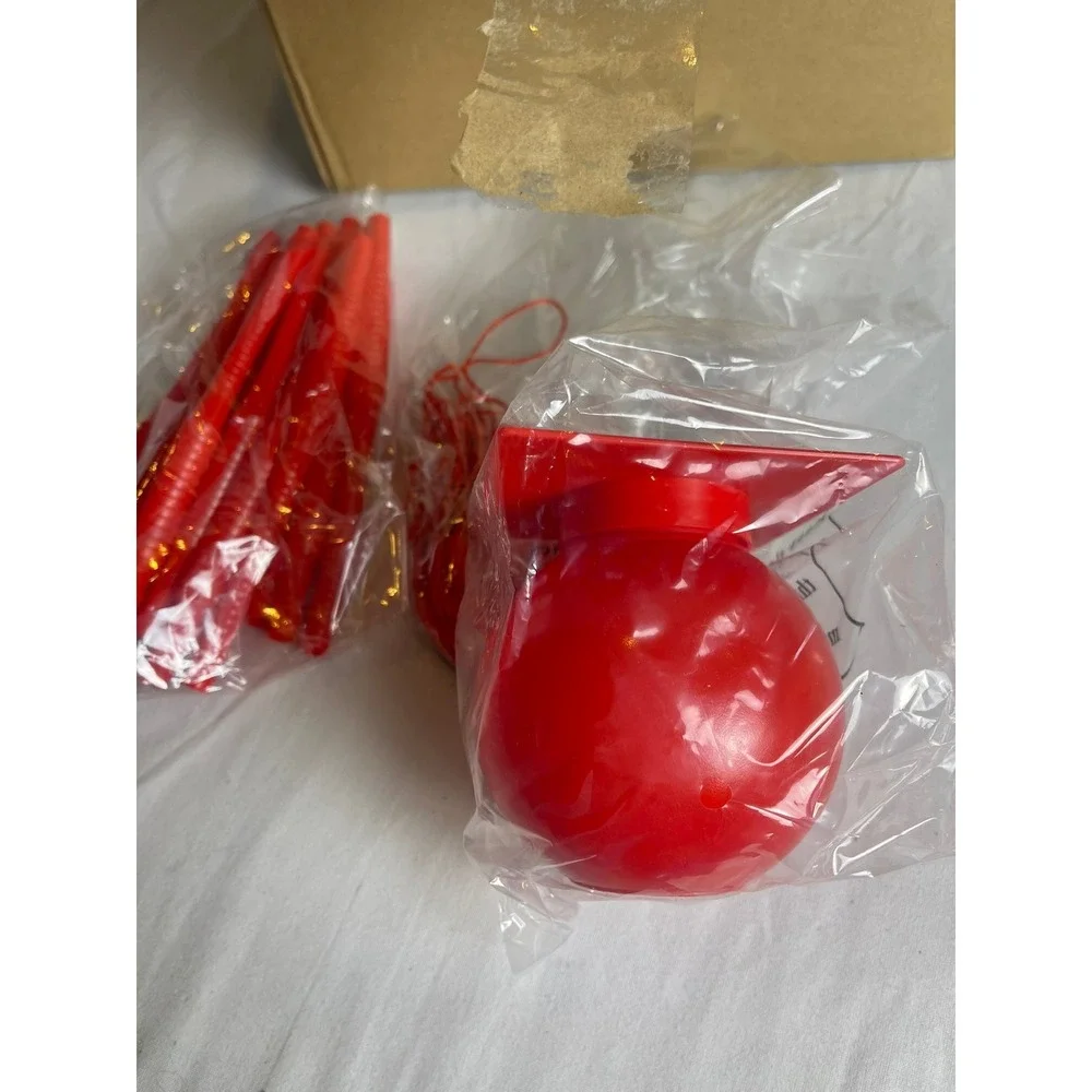 12 Set Red Graduation Cap Centerpiece‎ Party Supplies Mortarboard with Tassels